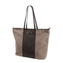 Hot Tomato Grey and Charcoal Stonewash Large Canvas Tote Shopper Bag