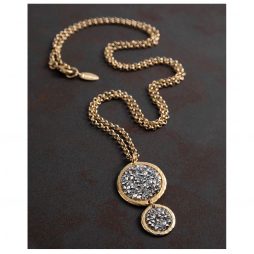 Danon Jewellery Long Gold Plated Bubbles Necklace with Swarovski Crystals