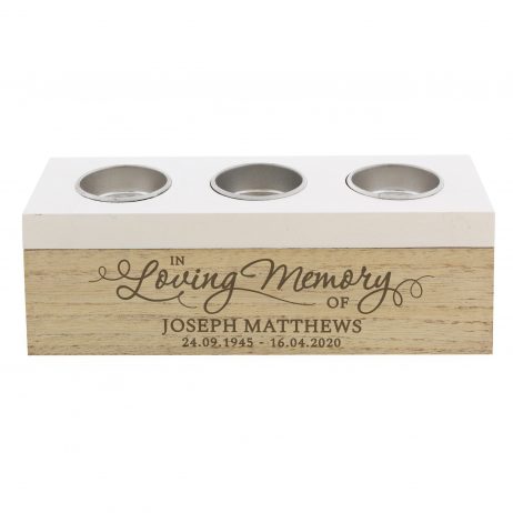 Personalised In Loving Memory Tea Light Candle Holder Box