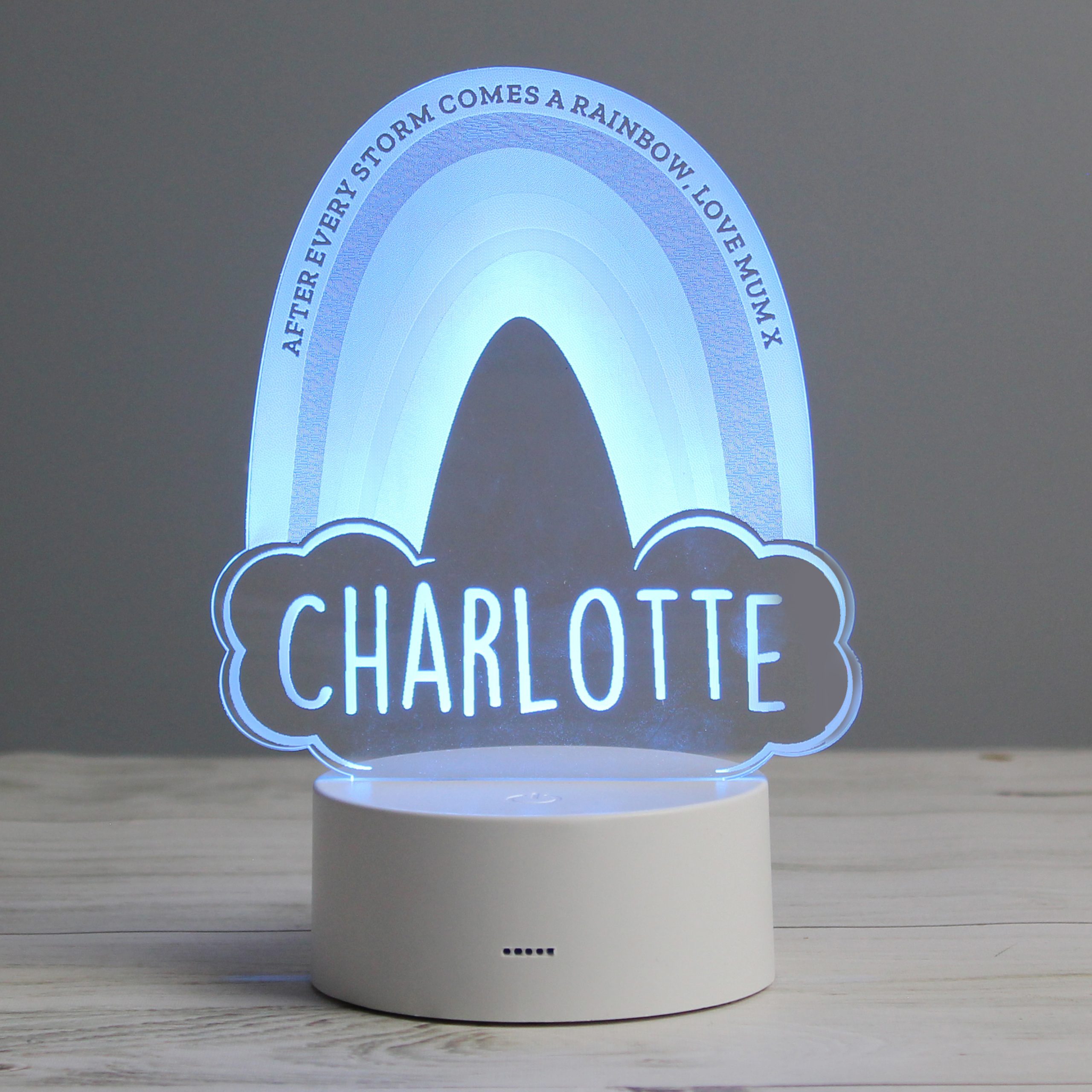 Personalised Rainbow LED Colour Changing Night Light P0113A03