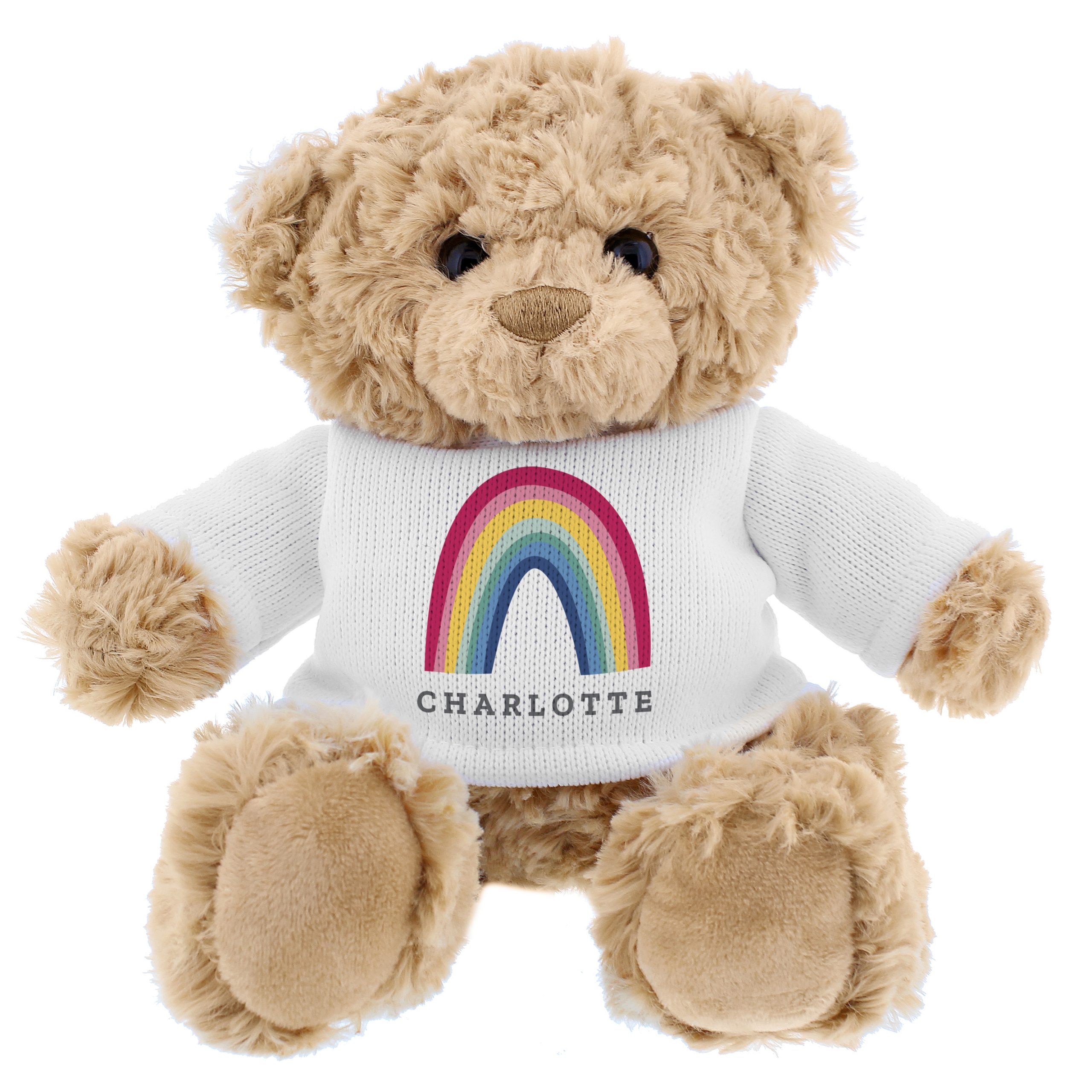 Personalised Rainbow Teddy Bear P0210C98