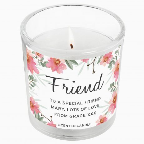 Birthday Gift For Her Personalised Friend Floral Sentimental Scented Jar Candle