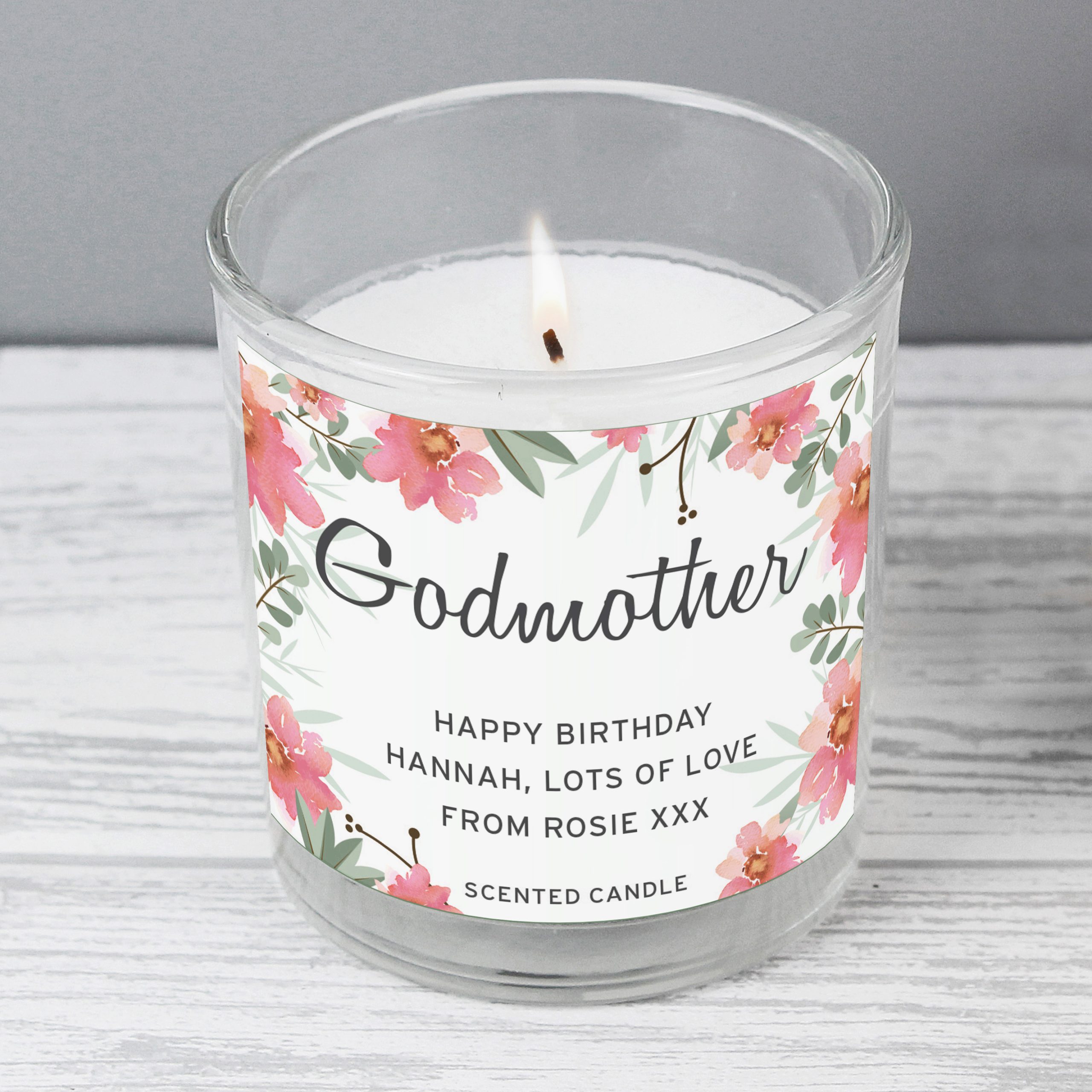 Birthday Gift For Her Personalised Grandma Floral Sentimental Scented Jar Candle P0512AA87