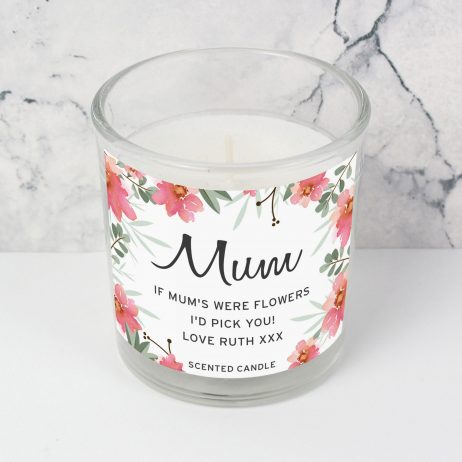 Birthday Gift For Her Personalised Mum Floral Sentimental Scented Jar Candle