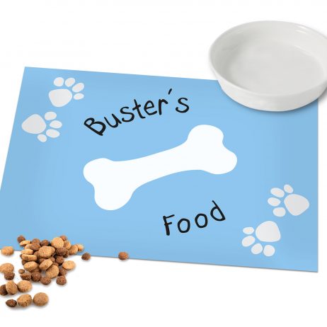 Personalised Blue Paw Print Dog Placemat