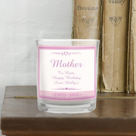 Personalised Mum Pink Elegant Scented Jar Candle