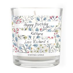Personalised Happy Birthday Botanical Scented Jar Candle