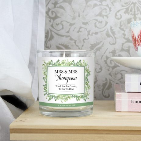 Personalised Wedding Fresh Botanical Scented Jar Candle