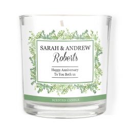 Personalised Anniversary Fresh Botanical Scented Jar Candle