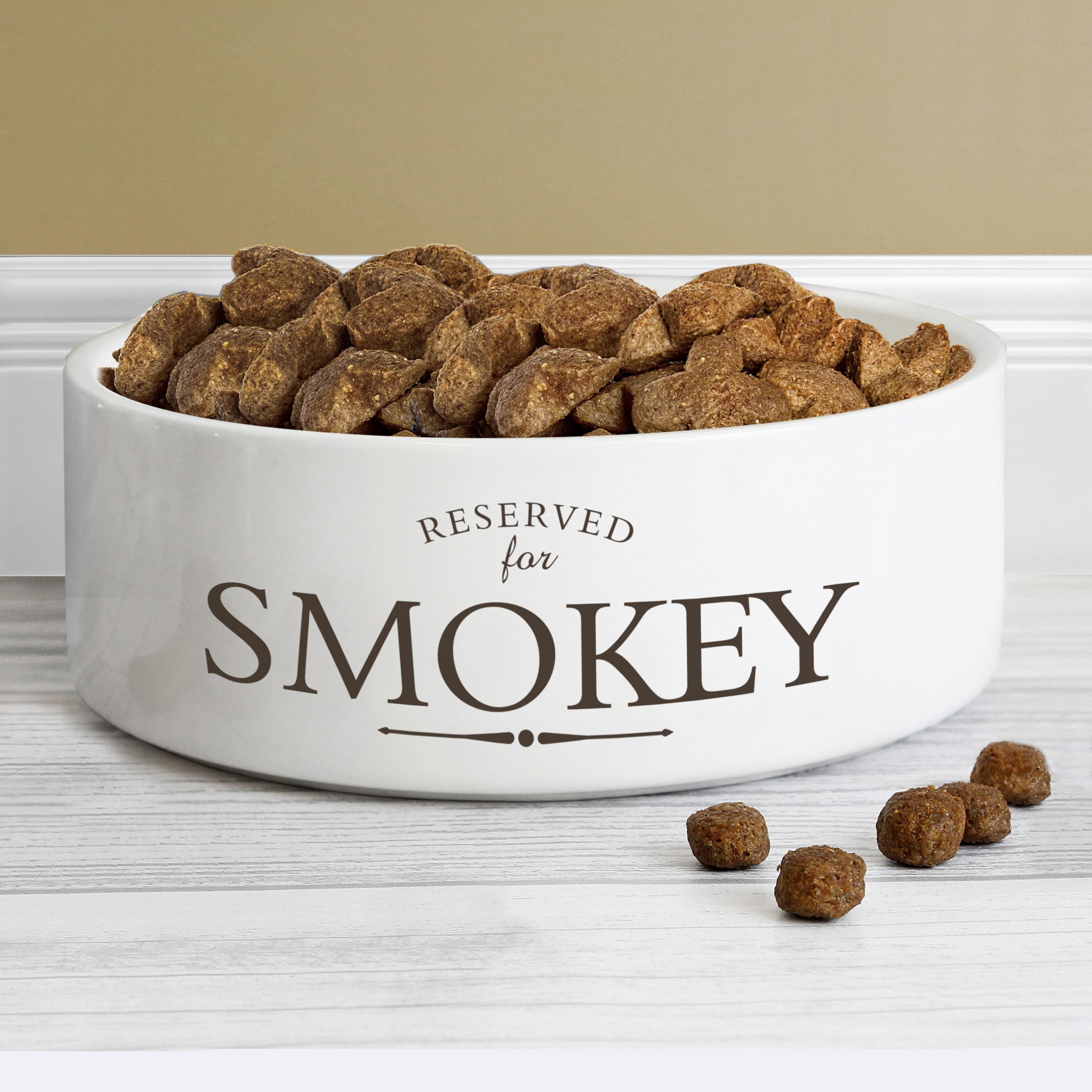 Personalised Reserved For 14cm Medium White Pet Bowl P0805G53