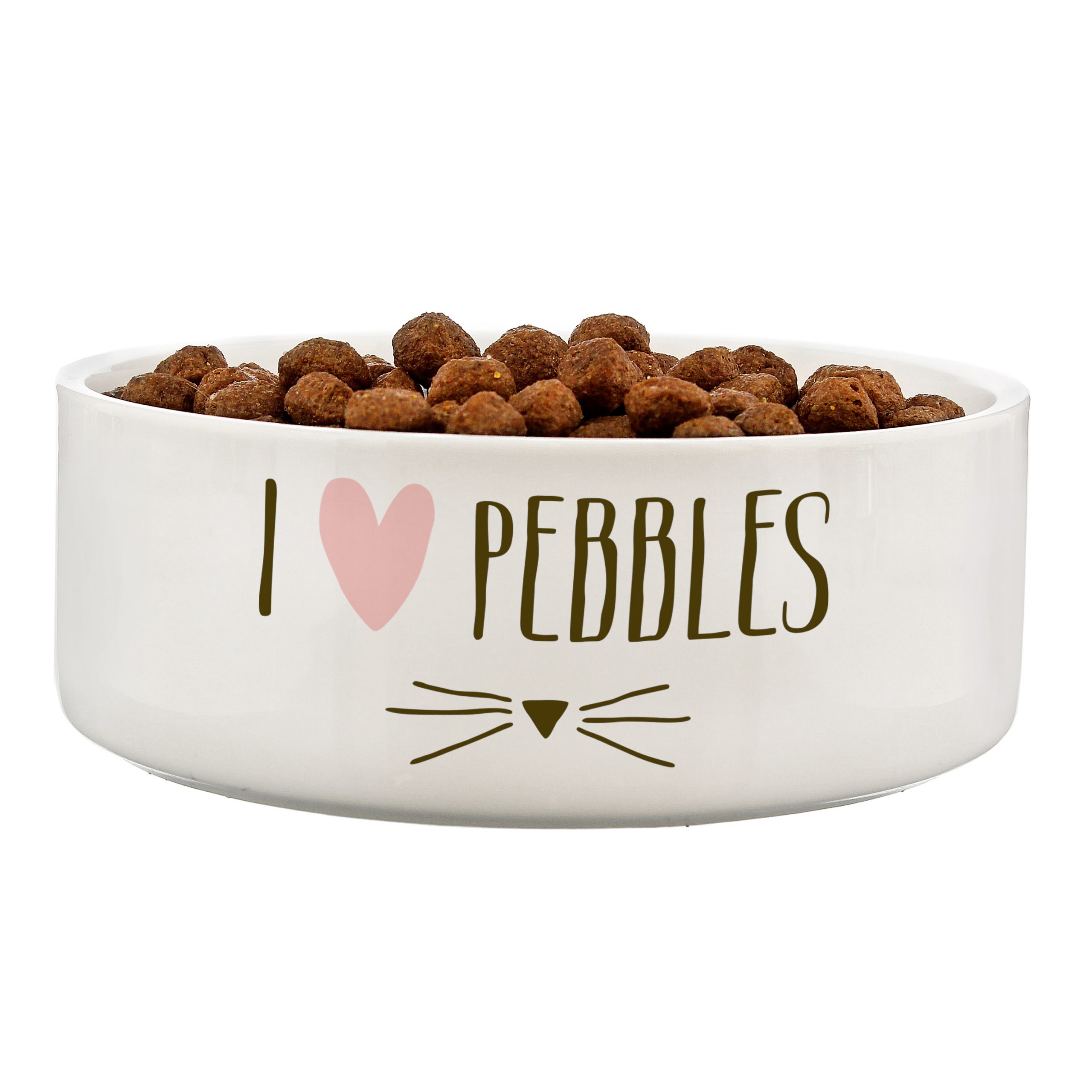 Personalised Cat Features 14cm Medium White Pet Bowl P0805G57