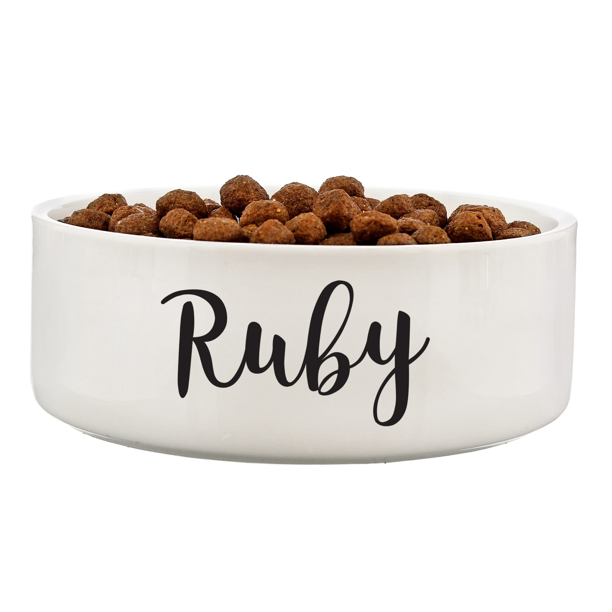 Personalised Medium White Ceramic Pet Bowl - Dog or Cat 14cm P0805I22
