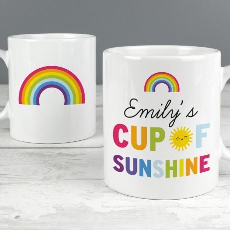 Personalised Cup of Sunshine Rainbow Mug