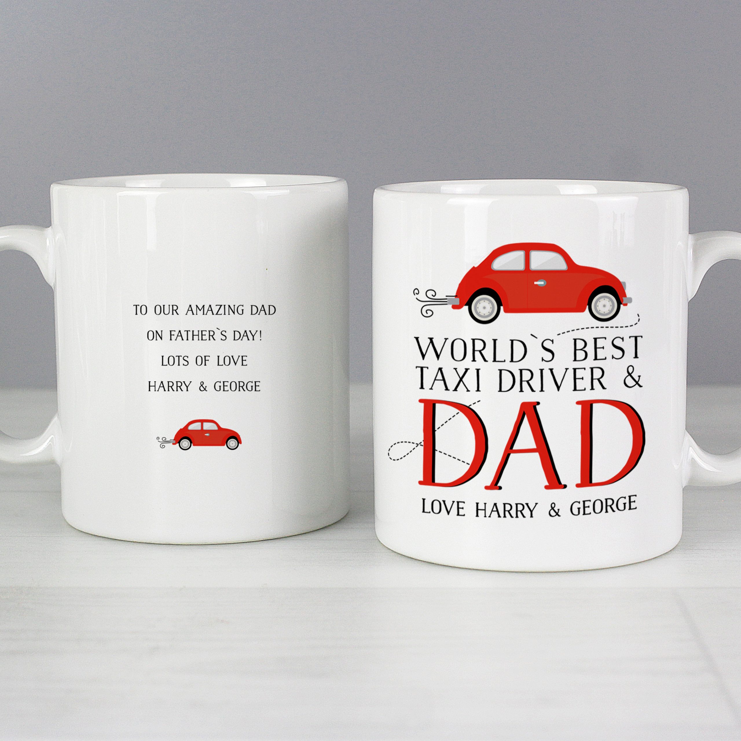 Personalised Worlds Best Taxi Driver Dad Mug P0805J70