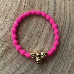 Lupe Bee Charm Hairband Bracelet - Hot Pink Gold