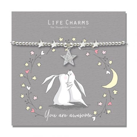 Life Charms You Are Awesome Silver Bracelet - Rosey Rabbits