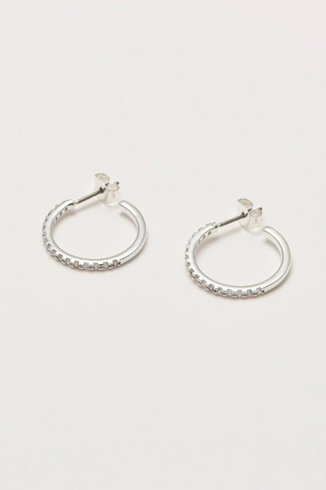 Estella Bartlett Classic Hoop Silver Plated Earrings with Cubic Zirconia