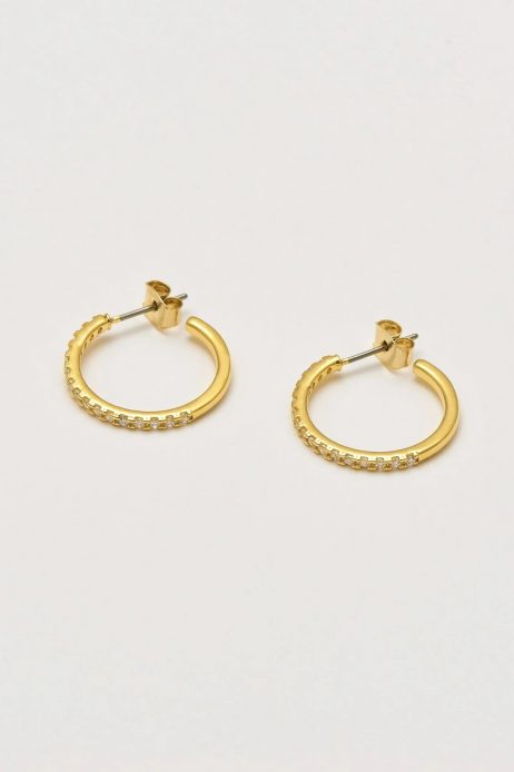 Estella Bartlett Classic Hoop Gold Plated Earrings with Cubic Zirconia