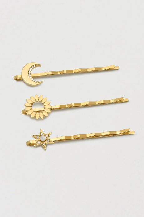 Estella Bartlett CZ Celestial Hair Slide Set Gold