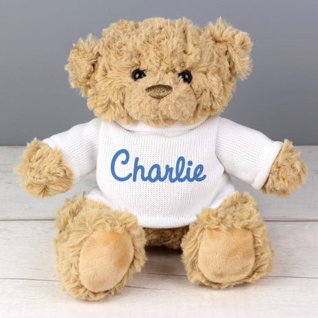 Personalised Blue Teddy Bear Name Only