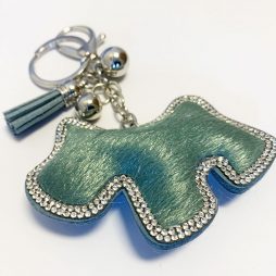 Hot Tomato Key Ring Bag Charm - Dog with Crystal Trim