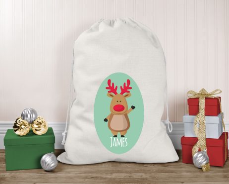 Personalised Reindeer Christmas Sack