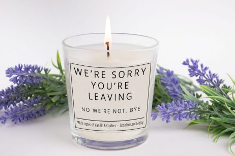 Funny Candle, We're Sorry You're Leaving, No We're Not, Bye Candle with Gift Box