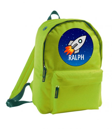 Personalised Boy's Rocket Space Backpack