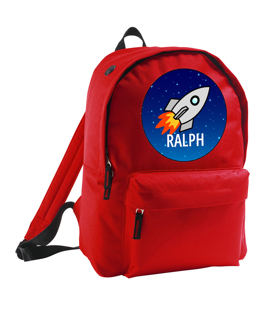 Personalised Boy's Rocket Space Backpack