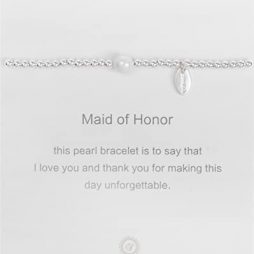 Symbology Maid of Honour Silver Plated Bracelet with Pearl Charms