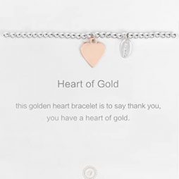 Symbology Heart of Gold Silver Plated Bracelet with Rose Gold Heart Charm