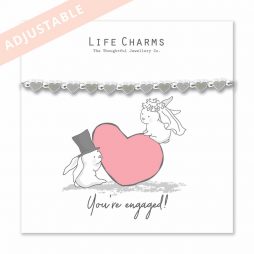 Life Charm You're Engaged Silver Bracelet - Rosey Rabbits