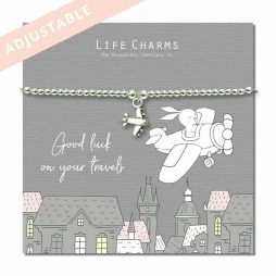 Life Charms Good Luck on your Travels Silver Bracelet - Rosey Rabbits
