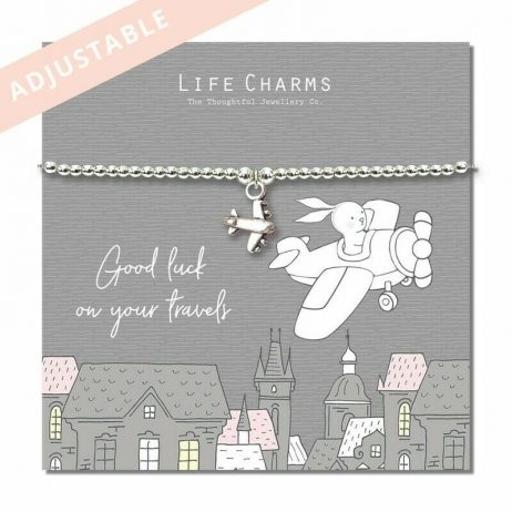 Life Charms Good Luck on your Travels Silver Bracelet - Rosey Rabbits