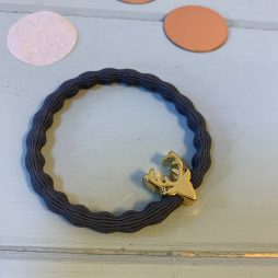 Lupe Stag Charm Hairband Bracelet - Dark Grey Gold