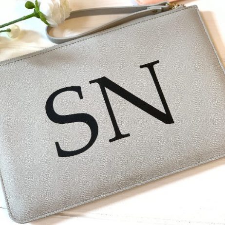 Personalised Pouch Large Monogram Clutch Bag