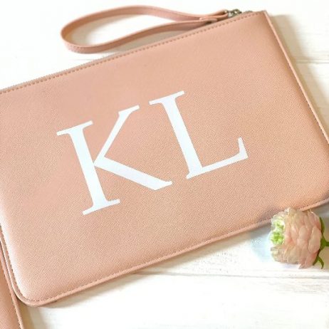 Personalised Pouch Large Monogram Clutch Bag