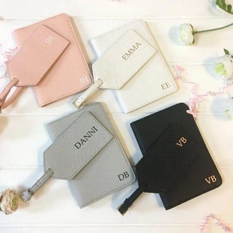 Personalised Clutch bag, Passport Holder and Luggage Tag Gift Set, Travel Set, Bridesmaid Gift