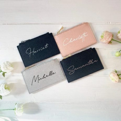 Personalised Card Holder, Coin Purse, Custom Name Card Holder, Gift for her