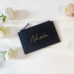 Personalised Card Holder, Coin Purse, Custom Name Card Holder, Gift for her
