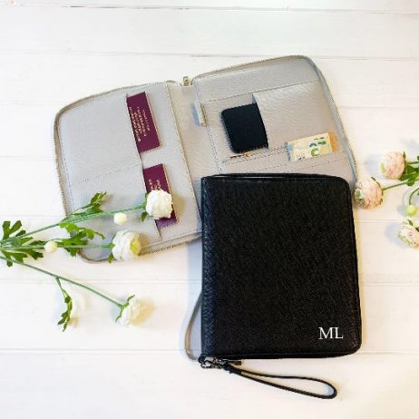 Personalised Travel Organiser, Premium Travel Document Wallet Holder - Initials