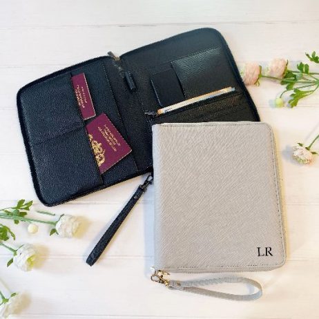 Personalised Travel Organiser, Premium Travel Document Wallet Holder - Initials