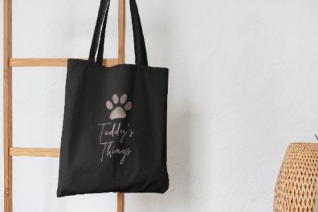 Personalised Dog Stuff Tote Bag, Gift for Dog Lover, Personalised Dog Gift with Paw Print Design