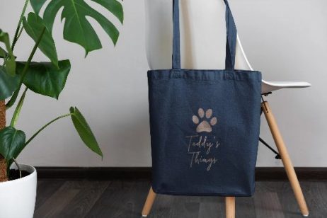 Personalised Dog Stuff Tote Bag, Gift for Dog Lover, Personalised Dog Gift with Paw Print Design