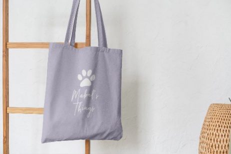 Personalised Dog Stuff Tote Bag, Gift for Dog Lover, Personalised Dog Gift with Paw Print Design