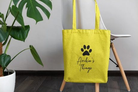 Personalised Dog Stuff Tote Bag, Gift for Dog Lover, Personalised Dog Gift with Paw Print Design