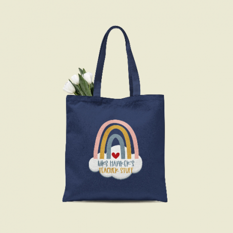 Personalised Teacher Tote Bag with Rainbow: The Perfect Thank-You Gift