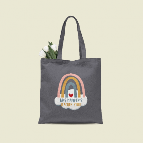 Personalised Teacher Gift, Teacher Tote Bag, Rainbow Teacher Gift, Thank You Gift