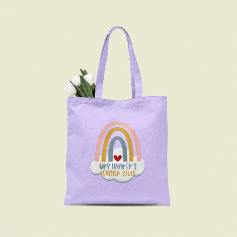 Personalised Teacher Tote Bag with Rainbow: The Perfect Thank-You Gift