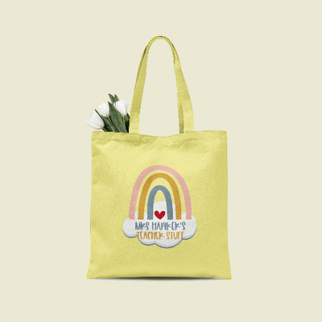 Personalised Teacher Tote Bag with Rainbow: The Perfect Thank-You Gift